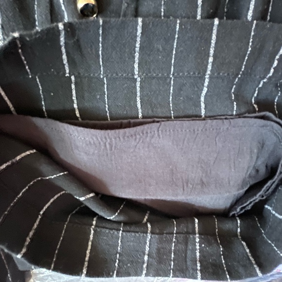 BNWT! Allie Rose, Harlow Halter Tie Jumpsuit in Black, Washed Pinstripe - Picture 12 of 12